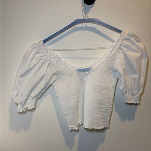 Hill House The Aiko White Puff Sleeve Tank